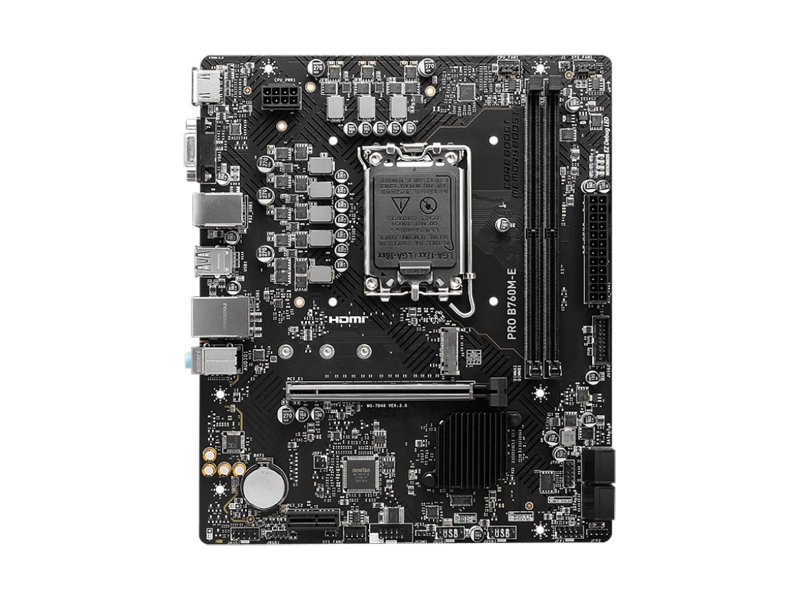 Материнская плата MSI PRO B760M-E B760, Socket LGA 1700, Intel B760, mATX, RTL