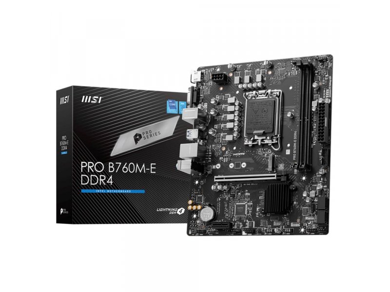 Материнская плата MSI Pro B760M-E DDR4, Socket LGA 1700, Intel B760, mATX, RTL