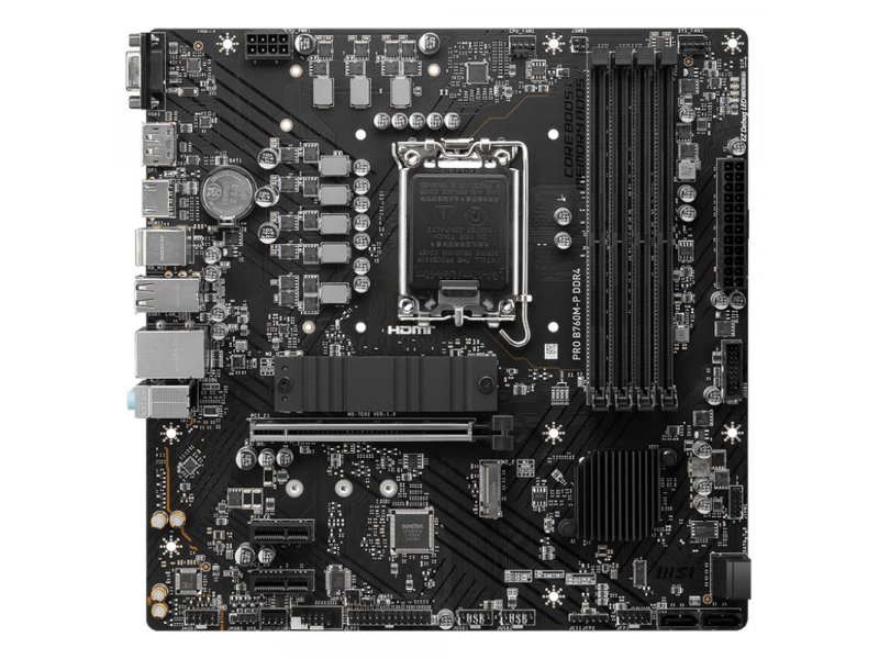 Материнская плата MSI Pro B760M-P DDR4, Socket LGA 1700, Intel B760, mATX, RTL