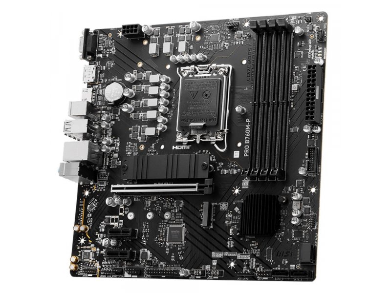 Материнская плата MSI Pro B760M-P, Socket LGA 1700, Intel B760, mATX, RTL Материнская плата MSI Pro B760M-P, Socket LGA 1700, Intel B760, mATX, RTL