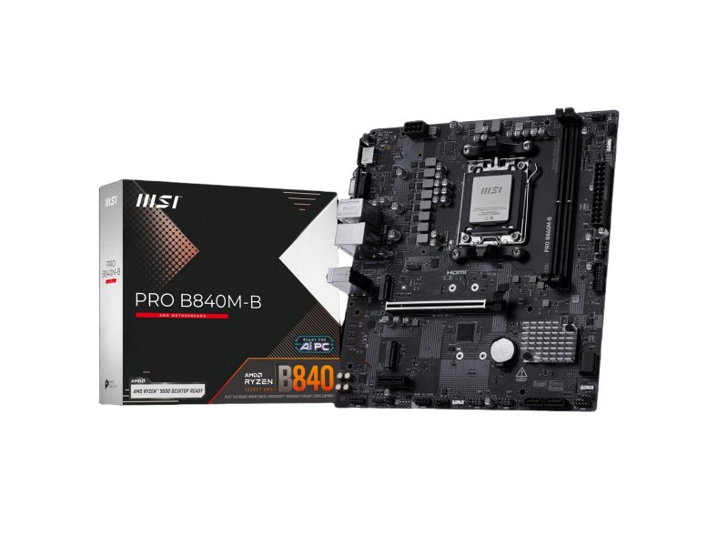 Материнская плата MSI Pro B840M-B, Socket AM5, AMD B840, mATX, RTL Материнская плата MSI Pro B840M-B, Socket AM5, AMD B840, mATX, RTL