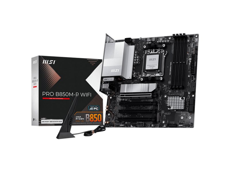 Материнская плата MSI PRO B850M-P Wifi, Socket AM5, AMD B850, mATX, RTL Материнская плата MSI PRO B850M-P Wifi, Socket AM5, AMD B850, mATX, RTL