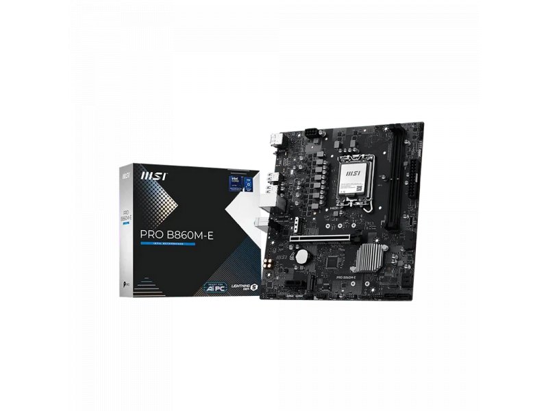 Материнская плата MSI PRO B860M-E , Socket LGA 1851, Intel B860, mATX, RTL Материнская плата MSI PRO B860M-E , Socket LGA 1851, Intel B860, mATX, RTL