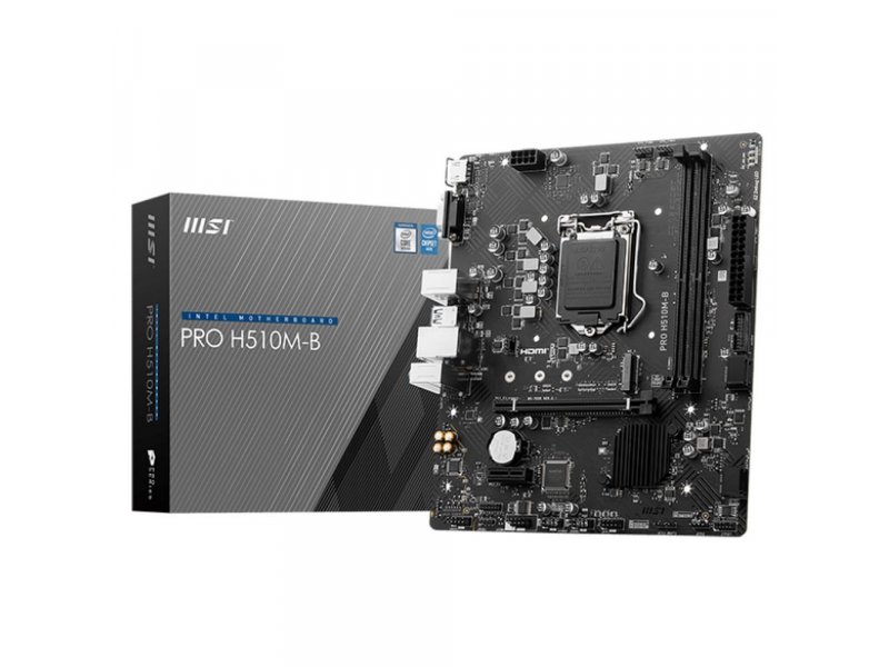 Материнская плата MSI Pro H510m-b, Socket LGA 1200, Intel H470, mATX, RTL Материнская плата MSI Pro H510m-b, Socket LGA 1200, Intel H470, mATX, RTL