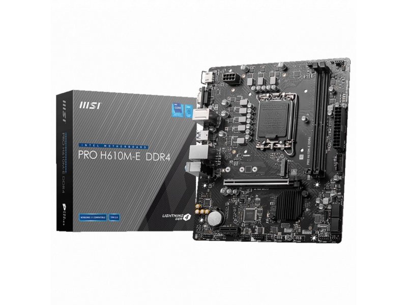 Материнская плата MSI Pro H610M-E DDR4, Socket LGA 1700, Intel H610, mATX, RTL