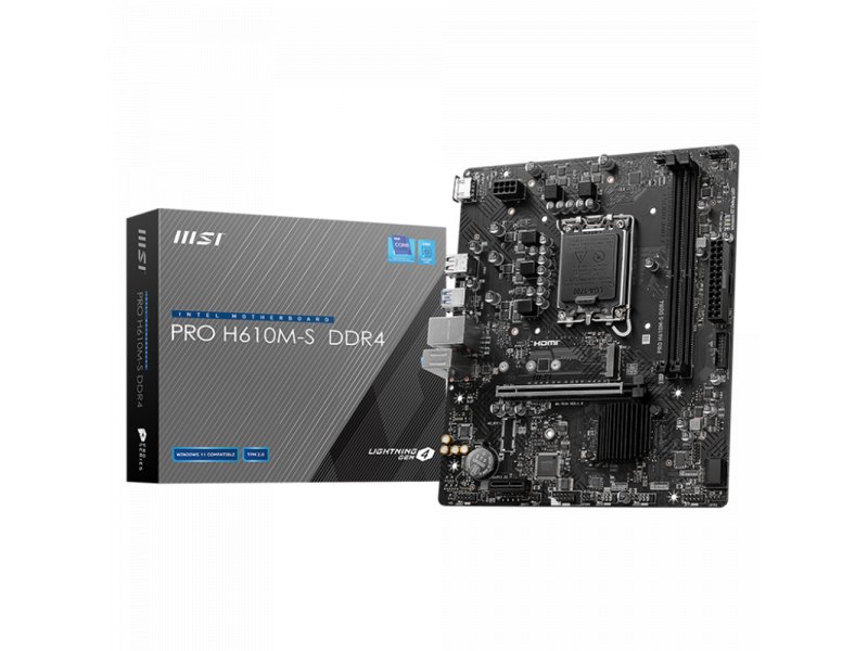 Материнская плата MSI Pro H610M-S DDR4, Socket LGA 1700, Intel H610, mATX, RTL