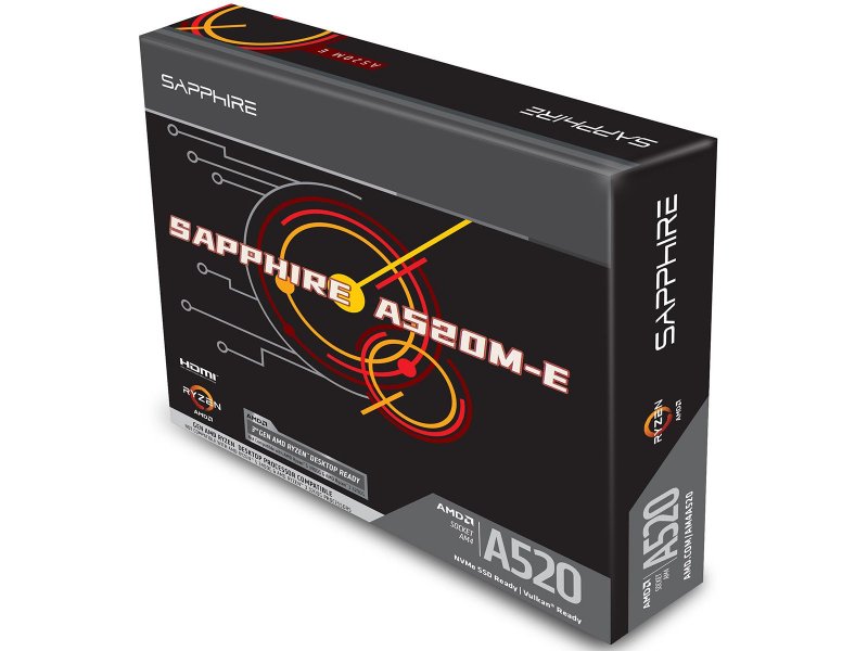 Материнская плата Sapphire A520M-E, Socket AM4, AMD A520, mATX, RTL [52119-04-40G]