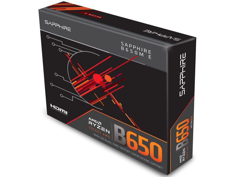 Материнская плата Sapphire B650M-E, Socket AM5, AMD B650, mATX, RTL [52112-04-40G]