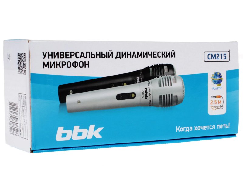 Микрофон BBK CM215 черный/серебристый