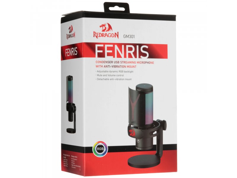 Микрофон Defender Fenris GM301 черный Микрофон Defender Fenris GM301 черный