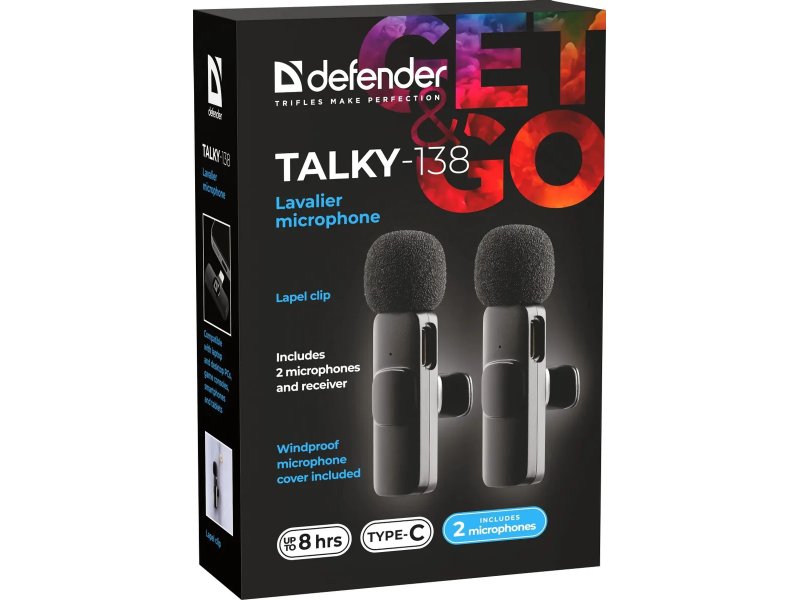 Микрофон Defender Talky-138 wrls черный Микрофон Defender Talky-138 wrls черный