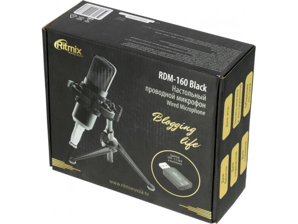 Микрофон Ritmix RDM-160 черный