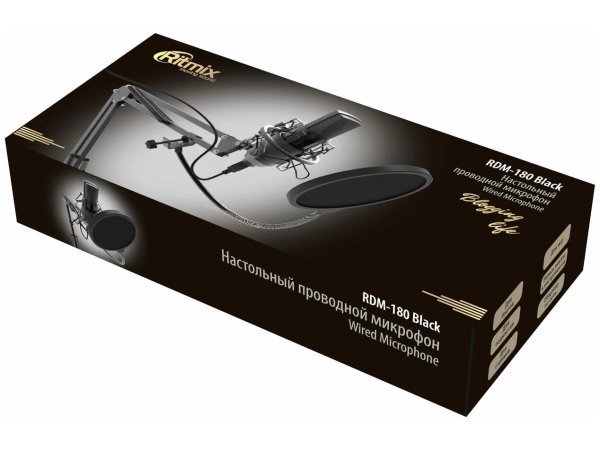 Микрофон Ritmix RDM-180 черный