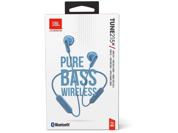 Гарнитура JBL Tune 215BT, Bluetooth, вкладыши, синий Гарнитура JBL Tune 215BT, Bluetooth, вкладыши, синий