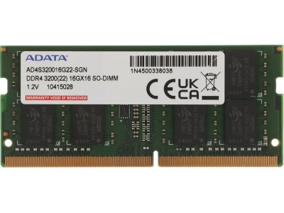 Оперативная память ADATA Premier AD4S320016G22-SGN, DDR4 1х 16ГБ 3200 МГц, SODIMM, RTL