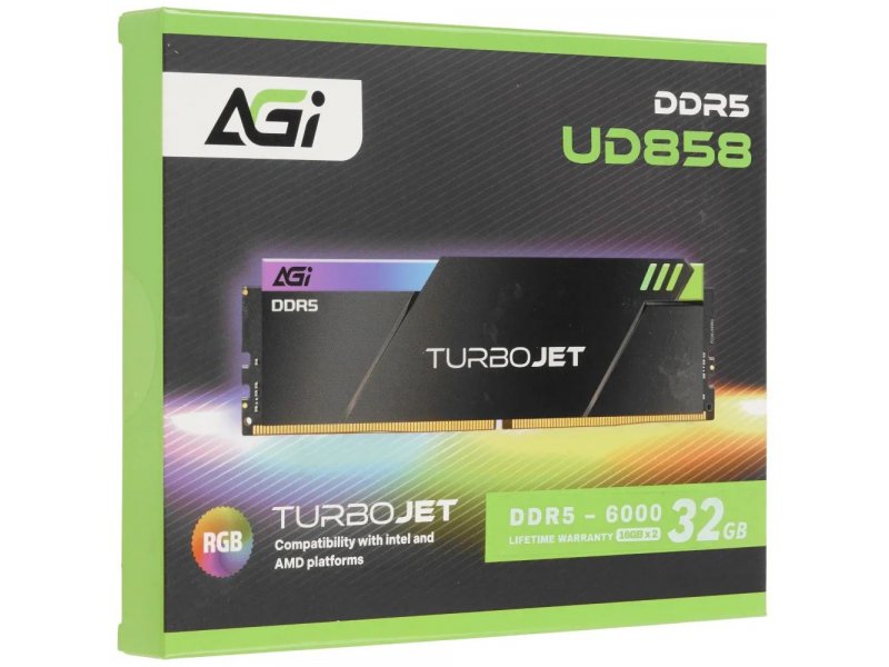 Оперативная память AGI AGI6APC16UD858-DC, DDR5 2х 32ГБ 6000 МГц, DIMM, RTL