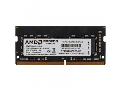 Оперативная память AMD Radeon R7 Performance R748G2606S2S-UO, DDR4 1х 8ГБ 2666 МГц, SODIMM, OEM