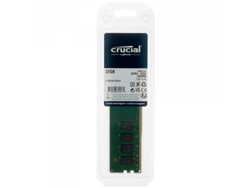 Оперативная память Crucial Basics CT32G4DFD832A, DDR4 1х 32ГБ 3200 МГц, DIMM, RTL Оперативная память Crucial Basics CT32G4DFD832A, DDR4 1х 32ГБ 3200 МГц, DIMM, RTL
