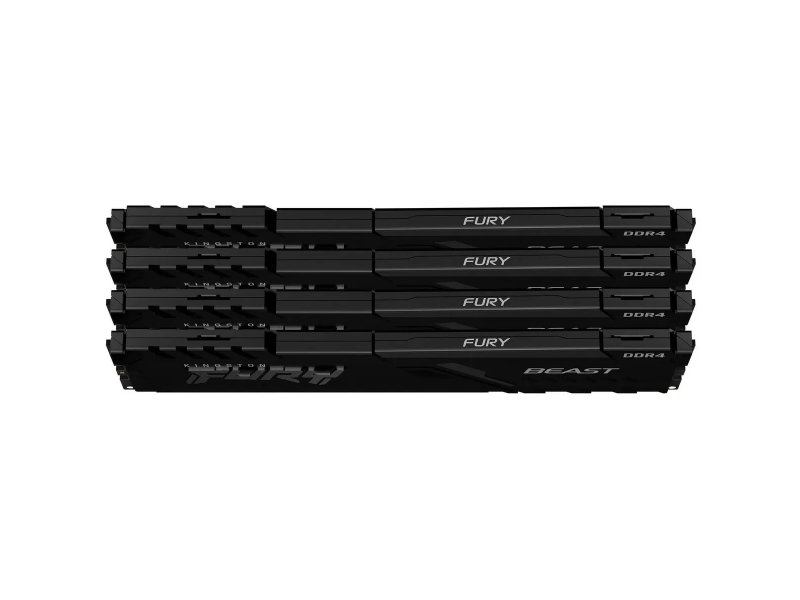 Оперативная память Kingston Fury Beast Black KF432C16BBK4/32, DDR4 4х 32ГБ 3200 МГц, DIMM, RTL