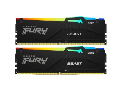 Оперативная память Kingston Fury Beast RGB KF560C36BBE2AK2-64, DDR5 2х 64ГБ 6000 МГц, DIMM, RTL