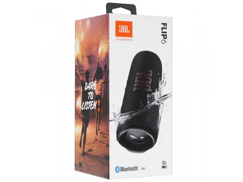 Портативная акустика JBL Flip 6 черный [jblflip6blk]