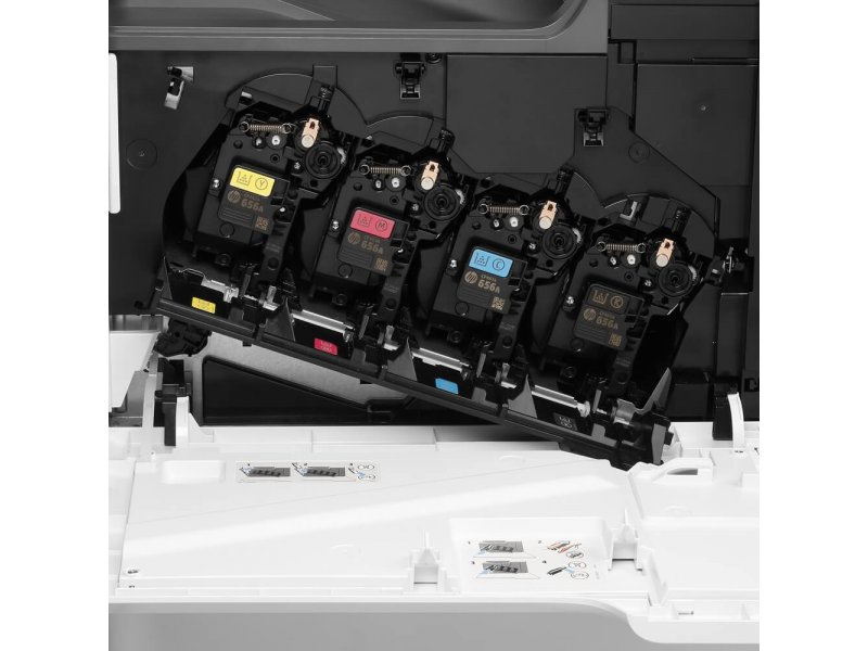 HP Color LaserJet Enterprise M652dn &mdash; вид сбоку, конструкция корпуса и габариты