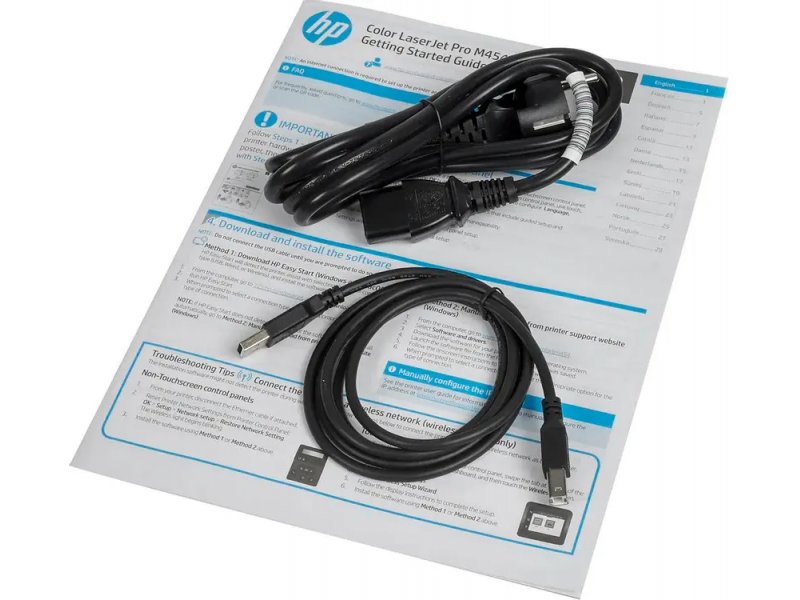 Принтер лазерный HP Color LaserJet Pro M454dw белый