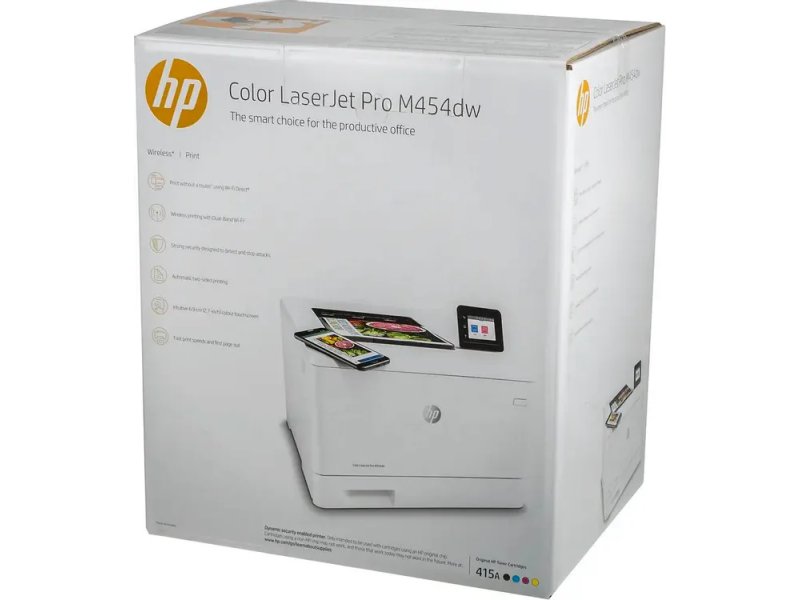 Принтер лазерный HP Color LaserJet Pro M454dw белый