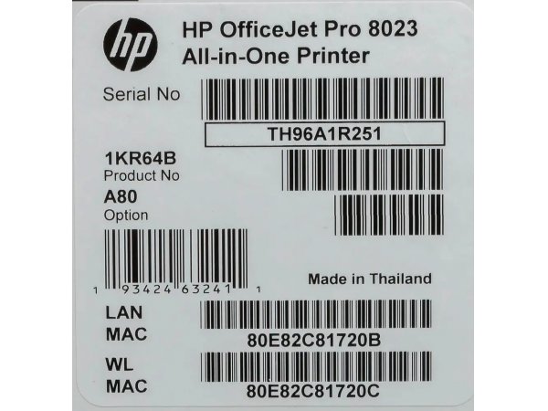 МФУ струйное HP Officejet Pro 8023 1KR64B цветное с Wi-Fi