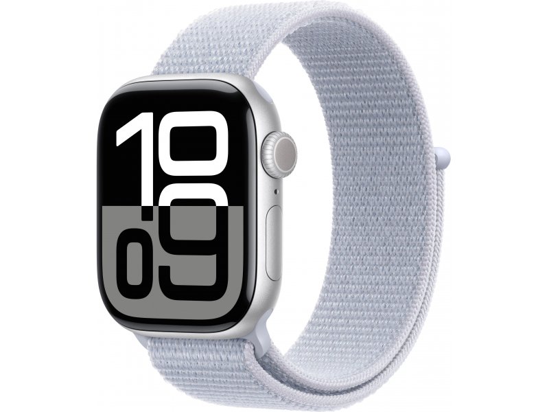Умные часы Apple Watch Series 10 GPS, 46mm Silver Aluminium Case with Blue Cloud Sport Loop