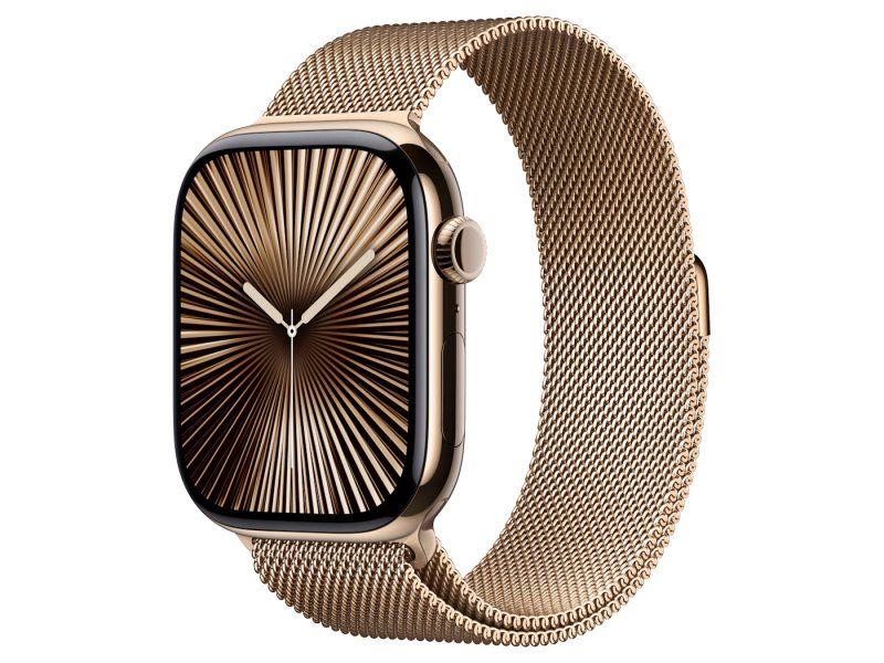 Умные часы Apple Watch Series 10 GPS + Cellular, 42mm Gold Titanium Case with Gold Milanese Loop Умные часы Apple Watch Series 10 GPS + Cellular, 42mm Gold Titanium Case with Gold Milanese Loop