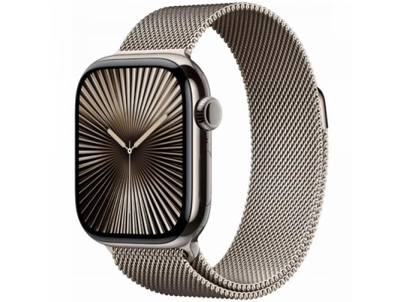 Умные часы Apple Watch Series 10 GPS + Cellular, 42mm Natural Titanium Case with Natural Milanese Loop