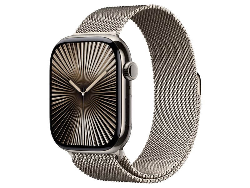 Умные часы Apple Watch Series 10 GPS + Cellular, 46mm Natural Titanium Case with Natural Milanese Loop - M/L
