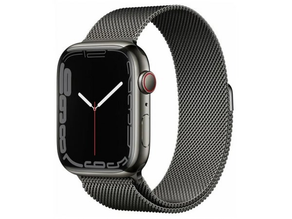 Часы Apple Watch Series 7 GPS + Cellular 41mm (MKJ23) (Graphite Stainless Steel Case with Graphite Milanese Loop)