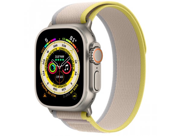 Умные часы Apple Watch Ultra 49 мм Titanium Case Trail Loop Yellow/Beige M/L
