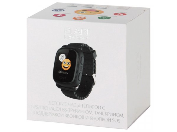 Умные часы с GPS трекером Elari Kid Phone 2 Black Умные часы с GPS трекером Elari Kid Phone 2 Black