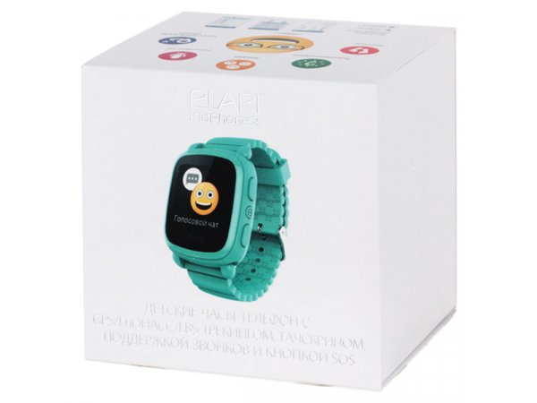 Умные часы с GPS трекером Elari Kid Phone 2 Green Умные часы с GPS трекером Elari Kid Phone 2 Green