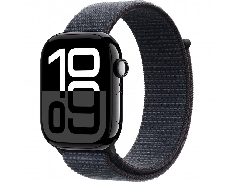 Умные часы Apple Watch Series 10 GPS, 46mm Jet Black Aluminium Case with Ink Sport Loop