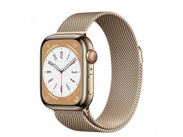 Часы Apple Watch Series 8 GPS + Cellular 45mm (Gold Stainless Steel Case with Gold Milanese Loop)