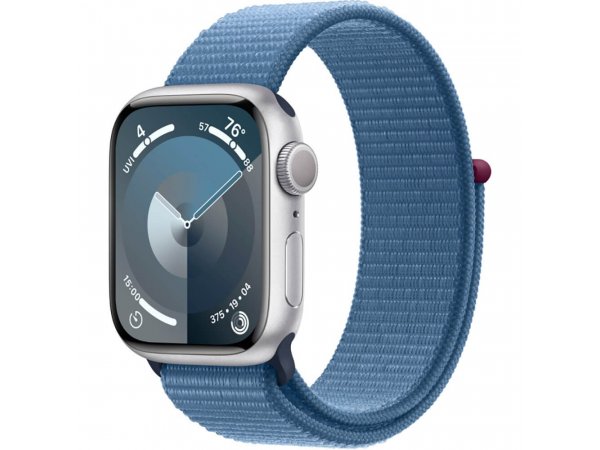 Умные часы Apple Watch Series 9 GPS, 41mm Silver Aluminium Case with Winter Blue Sport Loop