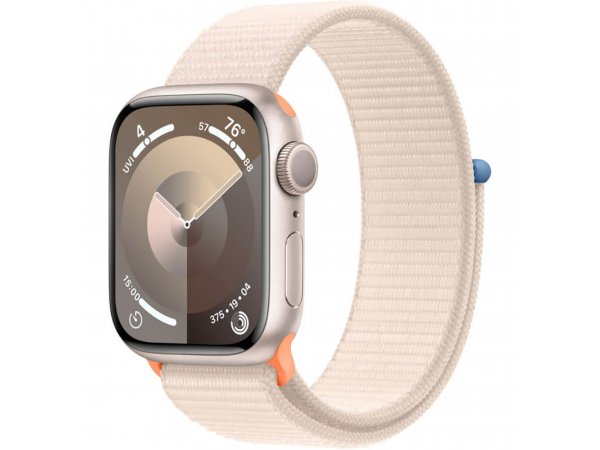 Умные часы Apple Watch Series 9 GPS, 41mm Starlight Aluminium Case with Starlight Sport Loop