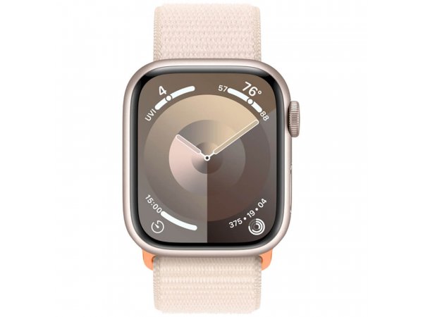 Умные часы Apple Watch Series 9 GPS, 41mm Starlight Aluminium Case with Starlight Sport Loop