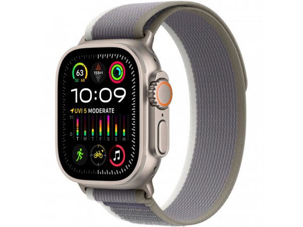 Умные часы Apple Watch Ultra 2 GPS + Cellular, 49mm Titanium Case with Green/Grey Trail Loop - S/M
