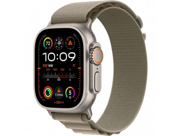 Умные часы Apple Watch Ultra 2 GPS + Cellular, 49mm Titanium Case with Olive Alpine Loop - Medium