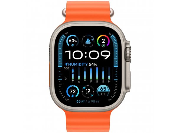 Умные часы Apple Watch Ultra 2 GPS + Cellular, 49mm Titanium Case with Orange Ocean Band Умные часы Apple Watch Ultra 2 GPS + Cellular, 49mm Titanium Case with Orange Ocean Band