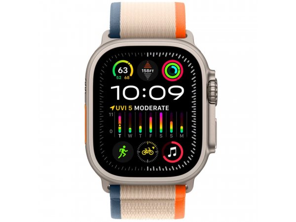 Умные часы Apple Watch Ultra 2 GPS + Cellular, 49mm Titanium Case with Orange/Beige Trail Loop - M/L