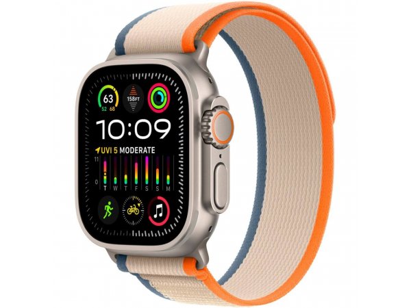 Умные часы Apple Watch Ultra 2 GPS + Cellular, 49mm Titanium Case with Orange/Beige Trail Loop - S/M