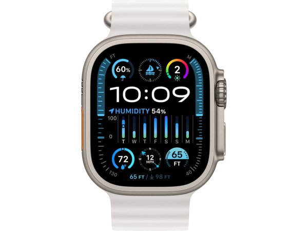Умные часы Apple Watch Ultra 2 GPS + Cellular, 49mm Titanium Case with White Ocean Band Умные часы Apple Watch Ultra 2 GPS + Cellular, 49mm Titanium Case with White Ocean Band