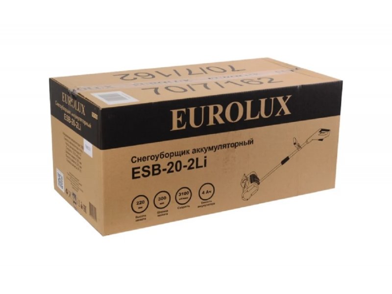 Аккумуляторный снегоуборщик Eurolux ESB - 20-Li 4Ач 1АКБ Аккумуляторный снегоуборщик Eurolux ESB - 20-Li 4Ач 1АКБ