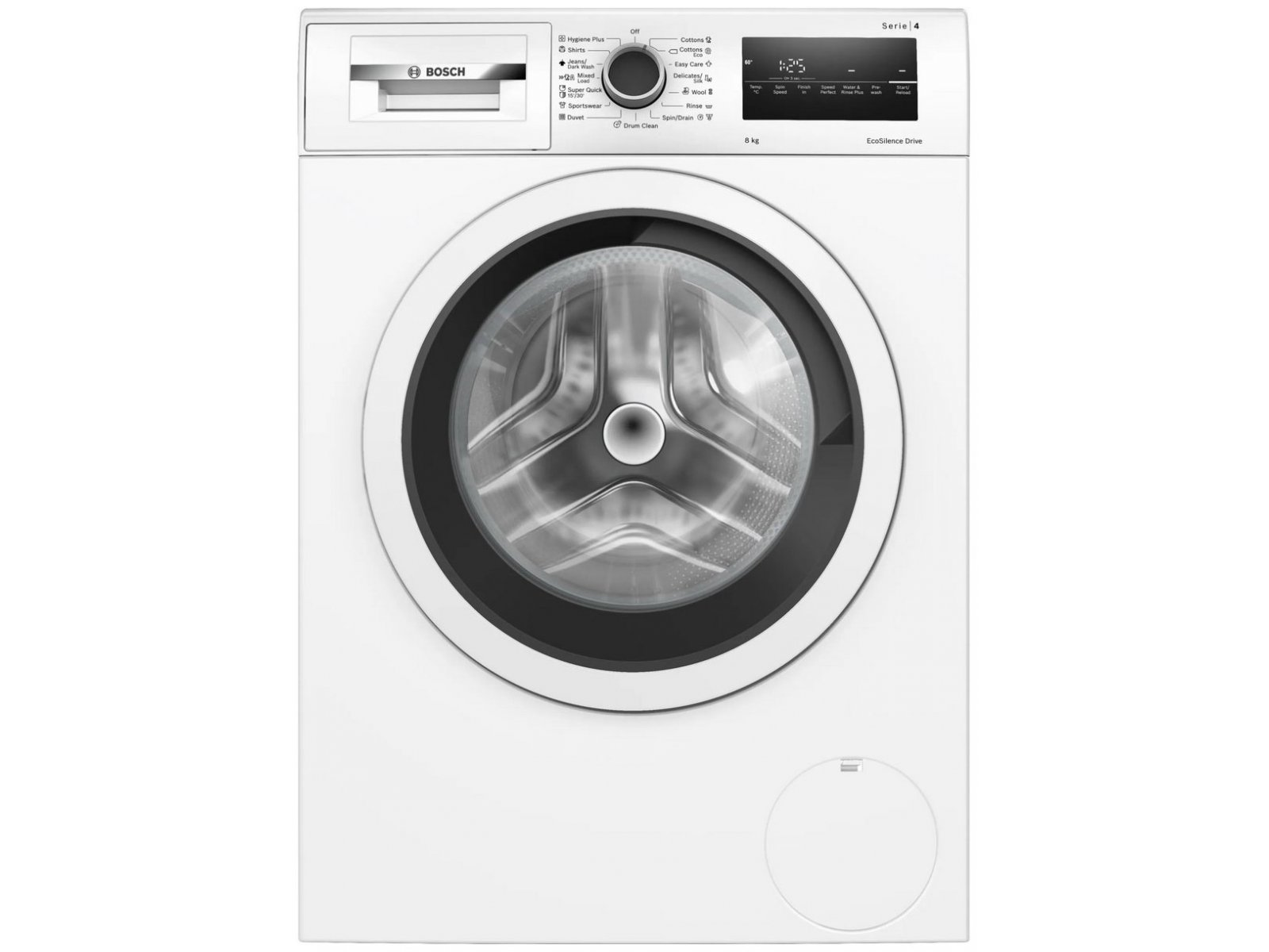 Bosch WAN24200ME вид спереди — белая стиральная машина Serie 4 с фронтальной загрузкой